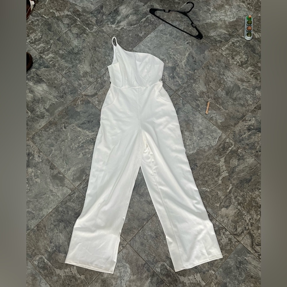 One Strap All White Romper